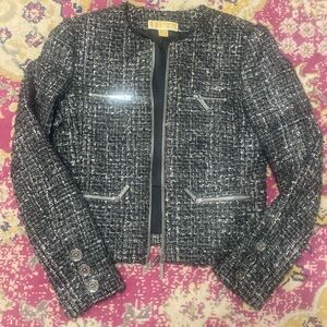 Michael Kors Black and White Tweed Blazer